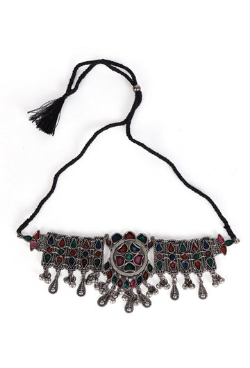 Tribal Radiance Oxidized Necklace And Earrings